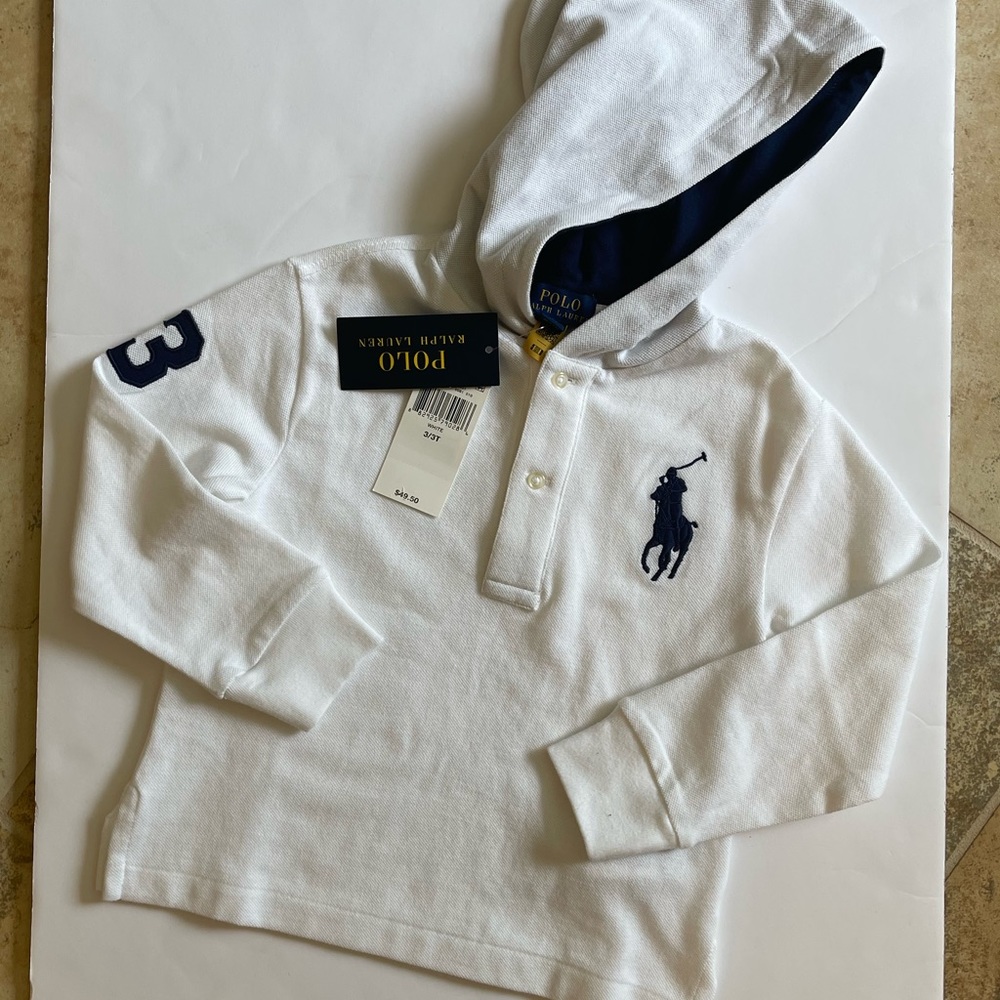 NWT Polo Ralph Lauren Hooded Long sleeve Knit 3T